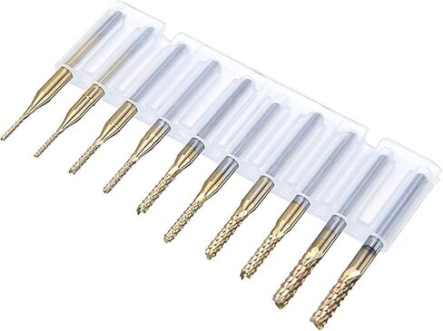 10 Carbide End Mill Cutter Head Techs 1mm-3mm PCB. CNC. أدوات القطع والطحن قاطع الطحن in Kuwait