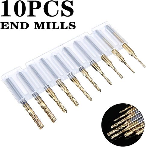 10 Carbide End Mill Cutter Head Techs 1mm-3mm PCB. CNC. أدوات القطع والطحن قاطع الطحن in Kuwait