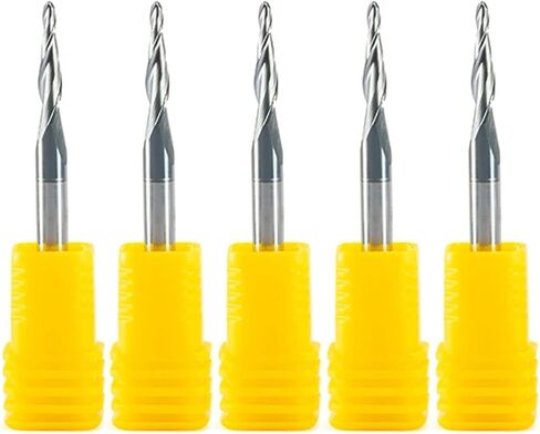 10pcs / lot r0.75 * d4 * 15 * 50l * 2f carbide solid 4mm Bulbous Cone Milling Cnc Cnc. قاطع طحن طحن المعادن المخروطي in Kuwait