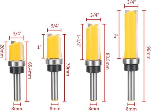 4pcs / set 8mm بطول تدفق القطع ببت ساق أعلى محمل قاطع طحن طحن الطحن in Kuwait