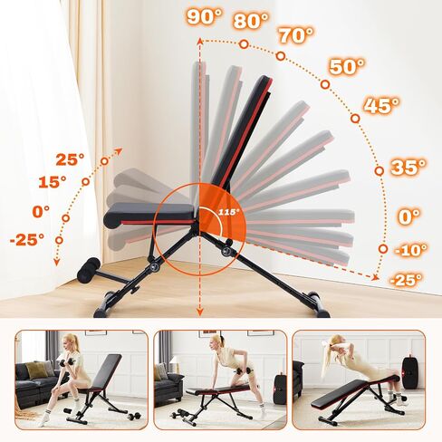 Sweetcrispy Ajustable Weight Bench لصالة الألعاب الرياضية المنزلية ، مقعد تجريبي قابل للطي لممارسة التمارين الرياضية الكاملة أو التدريب على القوة ، 795 رطلاً. in Saudi Arabia