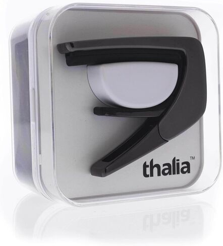 Thalia Guitar Capo for Acoustic and Electric - Series Deluxe with Universal Human Touch Fets - Capo Premium for Acoustic Guitar 6 و 12 String ، Electric & Classical - Black Chrome - Azure Seas in Kuwait