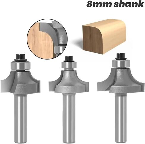 1pc 8mm shank round-router bits for wood woodworking tool 2 flute endmill with enbing ronding crout round bit bit (8x25b) in Kuwait
