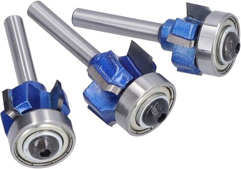 3pcs round round router router - قاطع طحن الخشب مع تصميم 4 الناي ، 6 مم ، R1 R2 R3 للتشذيب in Kuwait