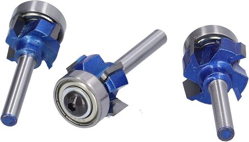 3pcs round round router router - قاطع طحن الخشب مع تصميم 4 الناي ، 6 مم ، R1 R2 R3 للتشذيب in Kuwait