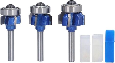 3pcs round round router router - قاطع طحن الخشب مع تصميم 4 الناي ، 6 مم ، R1 R2 R3 للتشذيب in Kuwait
