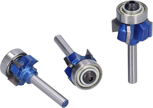 3pcs round round router router - قاطع طحن الخشب مع تصميم 4 الناي ، 6 مم ، R1 R2 R3 للتشذيب in Kuwait