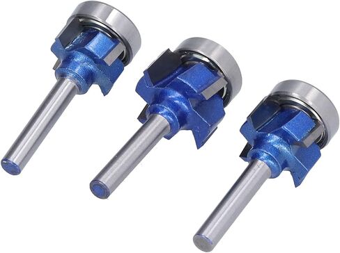 3pcs round round router router - قاطع طحن الخشب مع تصميم 4 الناي ، 6 مم ، R1 R2 R3 للتشذيب in Kuwait