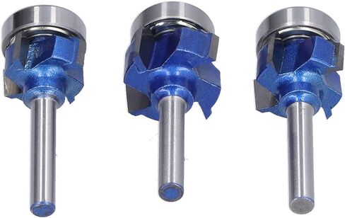 3pcs round round router router - قاطع طحن الخشب مع تصميم 4 الناي ، 6 مم ، R1 R2 R3 للتشذيب in Kuwait