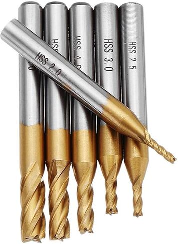 6pcs قاطع الطحن مجموعة 2-6 مم طلاء HSS 4 الفلوت نهاية مطحنة قاطعة 6 مم مستقيم شانك حفر القطع الكبرى مجموعة الطحن مجموعة الطحن in Kuwait