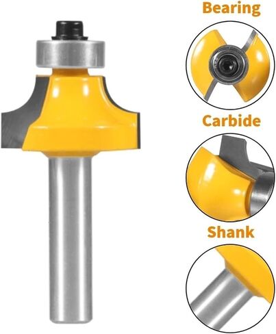 1PC 8MM Shank Corner Round Over Router Bit Woodworking Milling Cutter for Wood Face Mill(8x6.35x19.05) in Saudi Arabia