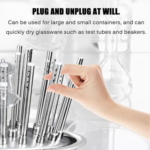 Electric Glassware Drying Rack,Lab Airflow Dryer w/Holes Drying Pipes and Sink,Adjustable Temperature 40-120°,No Residual Water Stains (20 holes) in Saudi Arabia