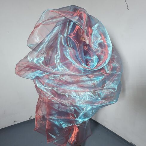 Two Tone Sheer Organza Fabric Iridescent -3.3 Yard Long,59-Inch Wide - for DIY,Sewing Crafts,Wedding & Party Decorations,Tulle,Gauze,Fabric Decorative Edge,Handicraft Enthusiasts（Two Tone Purple red） in Saudi Arabia