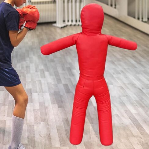 Fighting Training Dummy 130cm Tall Unfilled Exercise Easy Carrying Sturdy Karate Training Equipment Tackling Dummy PU Leather in Kuwait