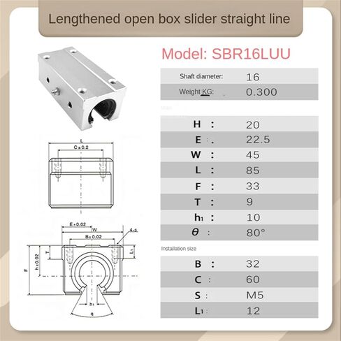 4pcs SBR10UU SBR12UU SBR16UU SBR10LUU SBR12LUU Linear Bearing 10mm 12MM Linear Slider(SBR12UU) in Kuwait