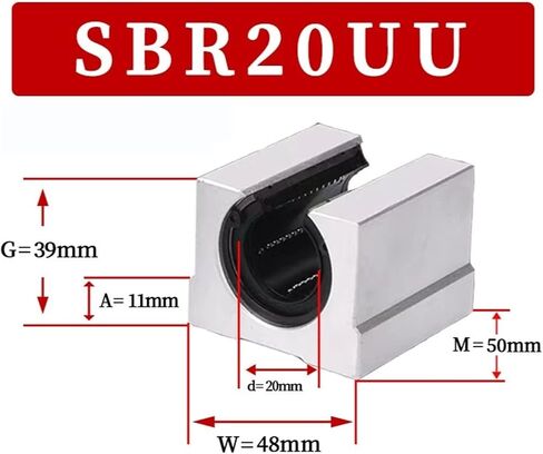 4pcs SBR10UU SBR12UU SBR16UU SBR10LUU SBR12LUU Linear Bearing 10mm 12MM Linear Slider(SBR12UU) in Kuwait