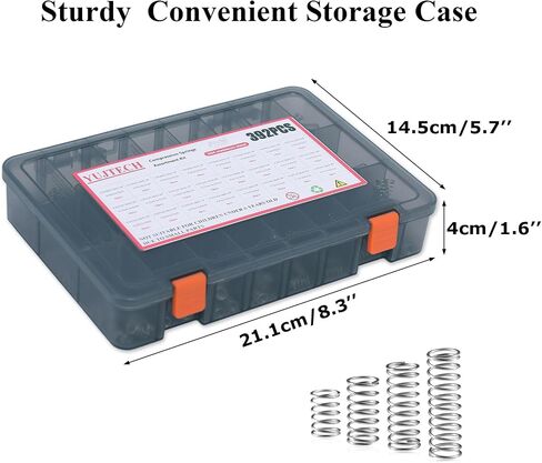 300Pcs Compression Spring Assortment Kit,23 Different Sizes Mechanical Small Spring Sets, Stainless Steel Mini Spring for DIY Projects (300) in Saudi Arabia