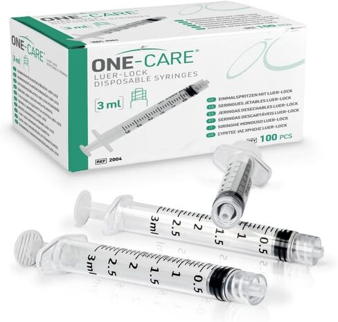 MediVena ONE-CARE 1ml Luer-Lock Syringes, Sterile, Low Dead Space, 100/bx Blister-Packed Syringes 1cc in Kuwait