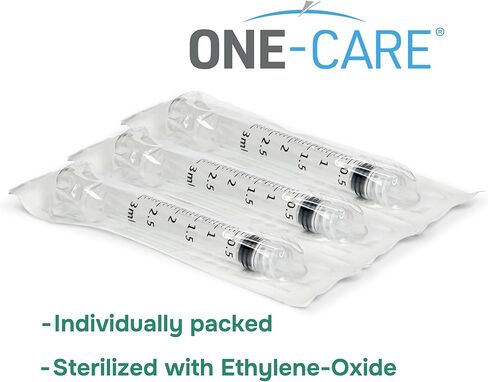 MediVena ONE-CARE 1ml Luer-Lock Syringes, Sterile, Low Dead Space, 100/bx Blister-Packed Syringes 1cc in Kuwait