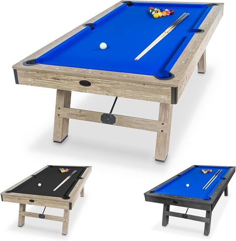 GOSPORTS 8 FT POWLADE مع الانتهاء من الخشب - اختر أسلوبك - طاولة البلياردو الحديثة مع عصيتين من جديلة ، كرات ، رف ، فرشاة محسوسة ، طباشير in Saudi Arabia