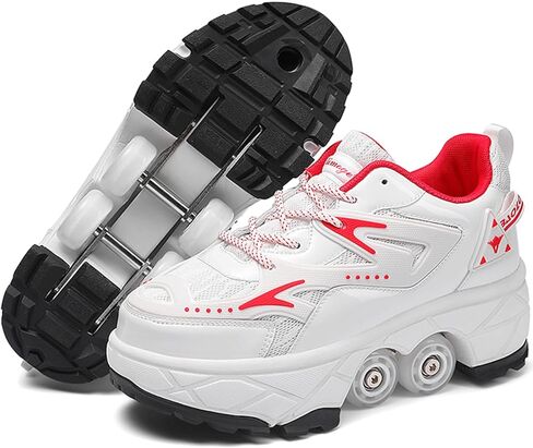 أحذية التزلج على الجليد للفتيات - زلاجات أحذية رياضية قابلة للسحب للنساء أحذية Wheelies Men 2 in 1 kates و Blades Zapatos Patines Para Niñas in Kuwait