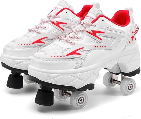 أحذية التزلج على الجليد للفتيات - زلاجات أحذية رياضية قابلة للسحب للنساء أحذية Wheelies Men 2 in 1 kates و Blades Zapatos Patines Para Niñas in Kuwait