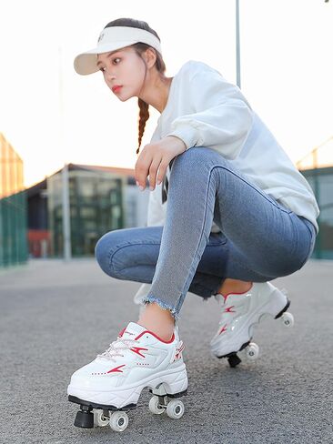 أحذية التزلج على الجليد للفتيات - زلاجات أحذية رياضية قابلة للسحب للنساء أحذية Wheelies Men 2 in 1 kates و Blades Zapatos Patines Para Niñas in Kuwait