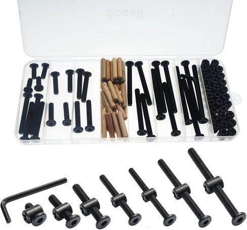 Crib Screws Hardware Replacement Kit,Socell 76pcs 304 Stainless Steel Baby Bed Frame Bolts &Barrel Nuts Set for Delta/Graco/Dream,M6x20mm/30mm/40mm/50mm/60mm/70mm/80mm Hex Drive Socket Cap Screws in Saudi Arabia