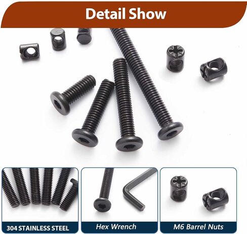 Crib Screws Hardware Replacement Kit,Socell 76pcs 304 Stainless Steel Baby Bed Frame Bolts &Barrel Nuts Set for Delta/Graco/Dream,M6x20mm/30mm/40mm/50mm/60mm/70mm/80mm Hex Drive Socket Cap Screws in Saudi Arabia