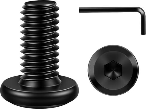 M6 x 16mm Flat Head Socket Cap Screws Bolts 20Pcs, Carbon Steel M6 Furniture Bolts, Full Thread, Hex Drive, Black Finish(with Hex Spanner) in Saudi Arabia