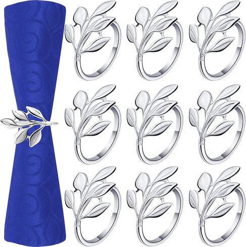 Hotop 50 PCS REAP FELED RINGS مجموعة من المناديل المعدنية الفضية حلقات حاملي حاملي الجدول اللامع بزخرفة لعروض الزفاف الزفاف عطلات عيد الميلاد العطلات الخريف الخريف. in Saudi Arabia