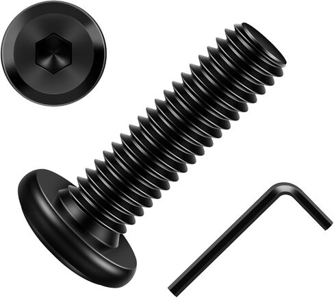 M6 x 16mm Flat Head Socket Cap Screws Bolts 20Pcs, Carbon Steel M6 Furniture Bolts, Full Thread, Hex Drive, Black Finish(with Hex Spanner) in Saudi Arabia