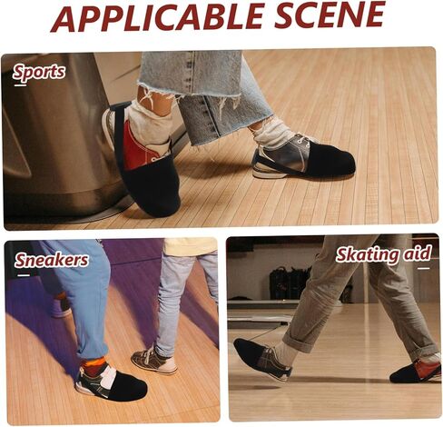 Milisten 1pair Bowling Sliding Shoe Cover Cover Slider Slider Cover لتعزيز الأداء المتين التصميم المرن خفيف الوزن ومقاوم للأوساخ لمستلزمات البولينج الرياضية السوداء in Saudi Arabia