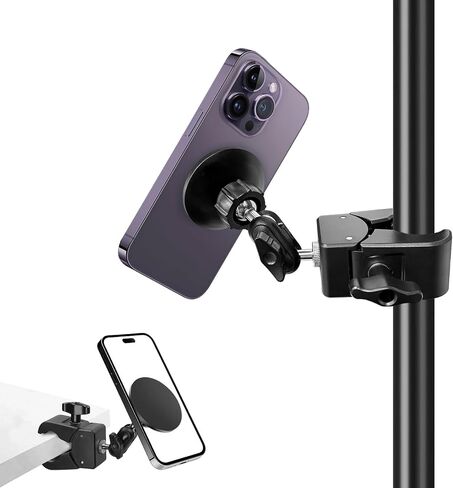 حامل الهاتف لـ MIC Stand ، المطحنة ، الدراجة الدورانية ، عربة ، مشبك قابل للتعديل على حامل الهاتف لحامل الميكروفون ، حامل هاتف أنبوب المكتب Clamp Clamp يقف لجميع الهواتف الذكية (قياسية) in Kuwait