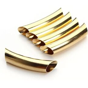 20pcs 45mm النحاس الموصلات النحاس ثقب 9 مم حبات الفاصل أنبوب منحنى in Kuwait