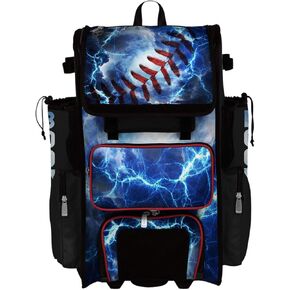 Boombah Superpack Hybrid Rolling Bat Bag - The Natural Black/Red/White - Wheeled & Backpack Version in Kuwait