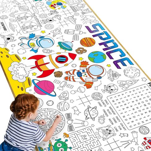 Ice Cream Giant Coloring Poster for Kids Summer Large Coloring Poster Big Huge Paper Sheets Page Sweet Theme DIY Activity Game Art Crafts Mat Wall Home Classroom Decoration Supplies in Saudi Arabia