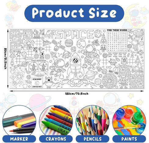 Ice Cream Giant Coloring Poster for Kids Summer Large Coloring Poster Big Huge Paper Sheets Page Sweet Theme DIY Activity Game Art Crafts Mat Wall Home Classroom Decoration Supplies in Saudi Arabia