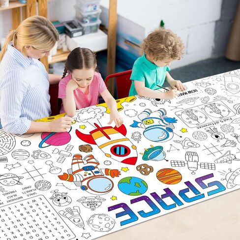 Ice Cream Giant Coloring Poster for Kids Summer Large Coloring Poster Big Huge Paper Sheets Page Sweet Theme DIY Activity Game Art Crafts Mat Wall Home Classroom Decoration Supplies in Saudi Arabia