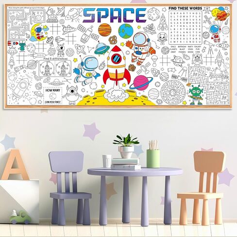 Ice Cream Giant Coloring Poster for Kids Summer Large Coloring Poster Big Huge Paper Sheets Page Sweet Theme DIY Activity Game Art Crafts Mat Wall Home Classroom Decoration Supplies in Saudi Arabia