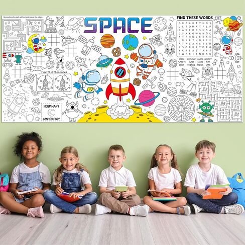 Ice Cream Giant Coloring Poster for Kids Summer Large Coloring Poster Big Huge Paper Sheets Page Sweet Theme DIY Activity Game Art Crafts Mat Wall Home Classroom Decoration Supplies in Saudi Arabia