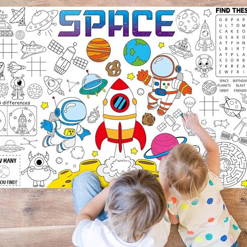 Ice Cream Giant Coloring Poster for Kids Summer Large Coloring Poster Big Huge Paper Sheets Page Sweet Theme DIY Activity Game Art Crafts Mat Wall Home Classroom Decoration Supplies in Saudi Arabia