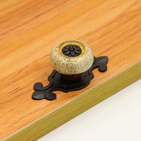 Vintage Ceramic Knobs, 2 pcss Cabinet Pulls with Screw, Single Hole European Ceramic Cabinet Furniture Knobs Kitchen Handle Drawer Cartoon Knobs (Color : White) in Saudi Arabia