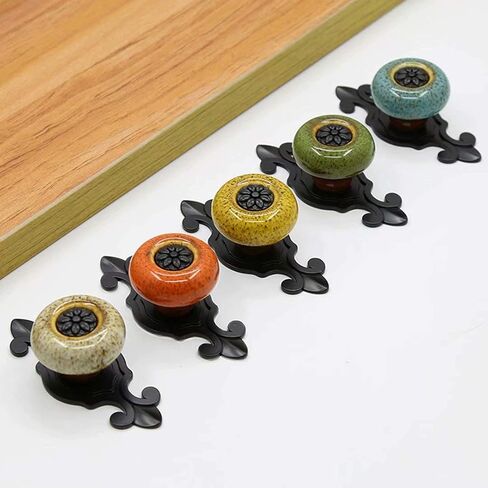 Vintage Ceramic Knobs, 2 pcss Cabinet Pulls with Screw, Single Hole European Ceramic Cabinet Furniture Knobs Kitchen Handle Drawer Cartoon Knobs (Color : White) in Saudi Arabia
