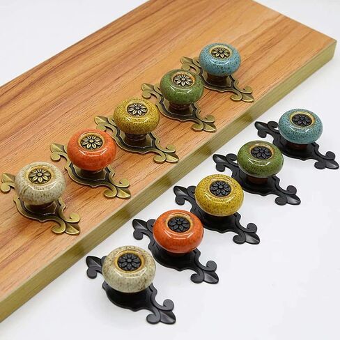 Vintage Ceramic Knobs, 2 pcss Cabinet Pulls with Screw, Single Hole European Ceramic Cabinet Furniture Knobs Kitchen Handle Drawer Cartoon Knobs (Color : White) in Saudi Arabia