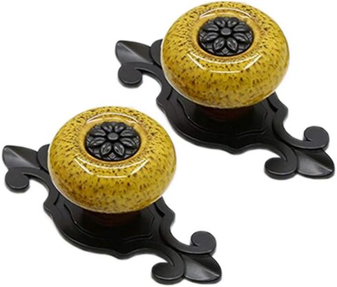 Vintage Ceramic Knobs, 2 pcss Cabinet Pulls with Screw, Single Hole European Ceramic Cabinet Furniture Knobs Kitchen Handle Drawer Cartoon Knobs (Color : White) in Saudi Arabia