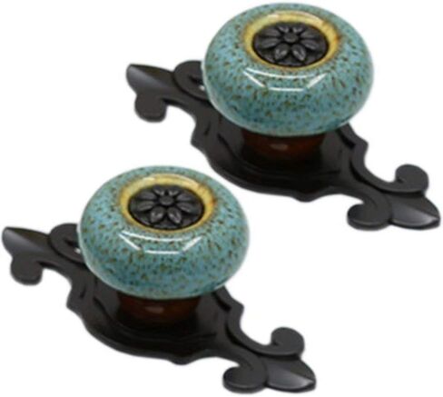 Vintage Ceramic Knobs, 2 pcss Cabinet Pulls with Screw, Single Hole European Ceramic Cabinet Furniture Knobs Kitchen Handle Drawer Cartoon Knobs (Color : White) in Saudi Arabia