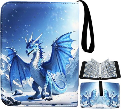 Cool Dragon Trading Card Binder - 4-Pocket Zipper Binder with 400 Pockets, Ideal for Card Collectors and Enthusiasts - Collectible Trading Card Album with Sleeves in Saudi Arabia