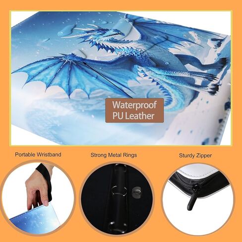 Cool Dragon Trading Card Binder - 4-Pocket Zipper Binder with 400 Pockets, Ideal for Card Collectors and Enthusiasts - Collectible Trading Card Album with Sleeves in Saudi Arabia