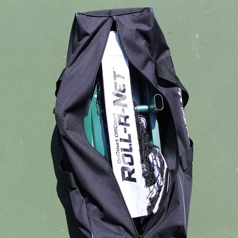 Roll-a-Net - Sturdy, Portable Tennis Net | Easy Set-Up and Quick Storage | for Tennis, Badminton, Indoors and Outdoors | 4-inch Locking Wheels | Nylon Duffel Bag on Wheels Included in Saudi Arabia